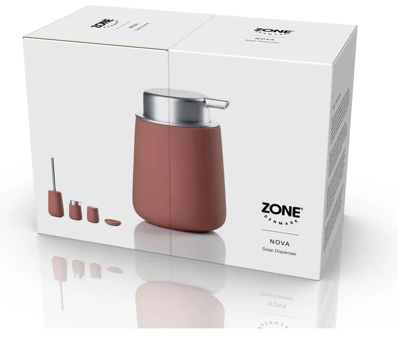 Svetločervený porcelánový dávkovač mydla 250 ml Nova – Zone