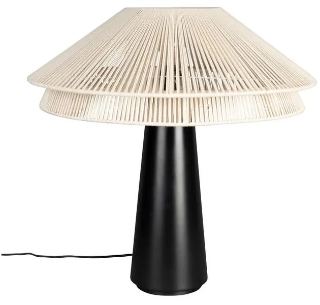 Čierno-biela stolová lampa s textilným tienidlom (výška 62 cm) Elon – Dutchbone