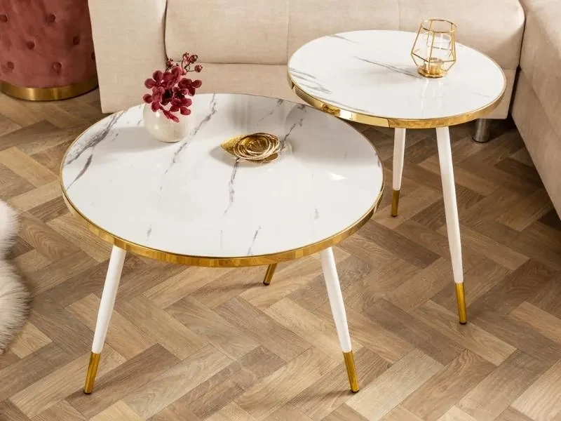 Paris konferenčný stolík biely Ø60 cm