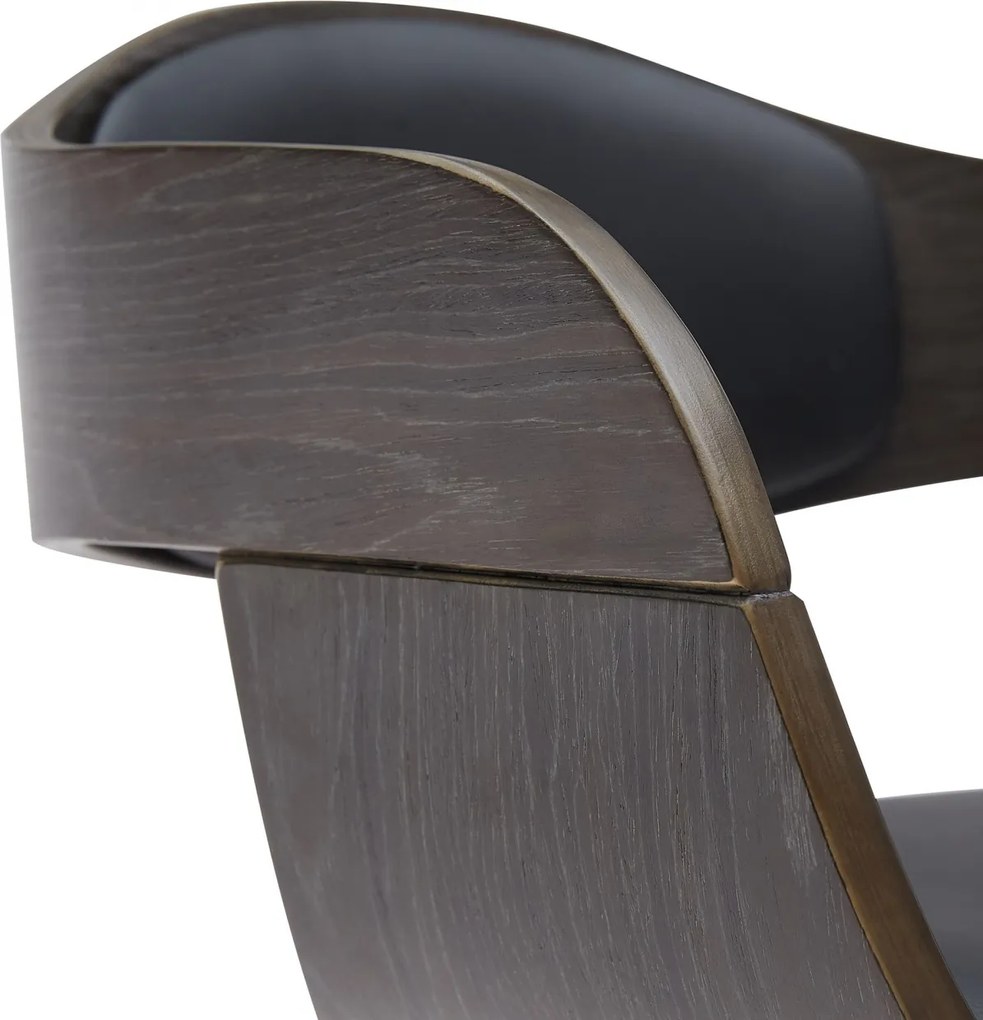 Barová stolička Kingston B - koženka, čierny rám - čierna/šedá