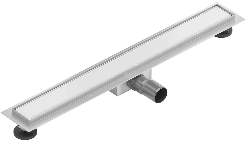 Odtokový sprchovací žľab WHITE GLASS, sklenený kryt