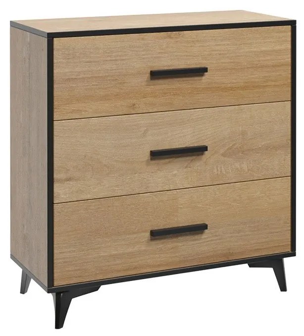 Komoda K3S Lilly LY02, Farba:: shirin walnut / shirin walnut + čierna