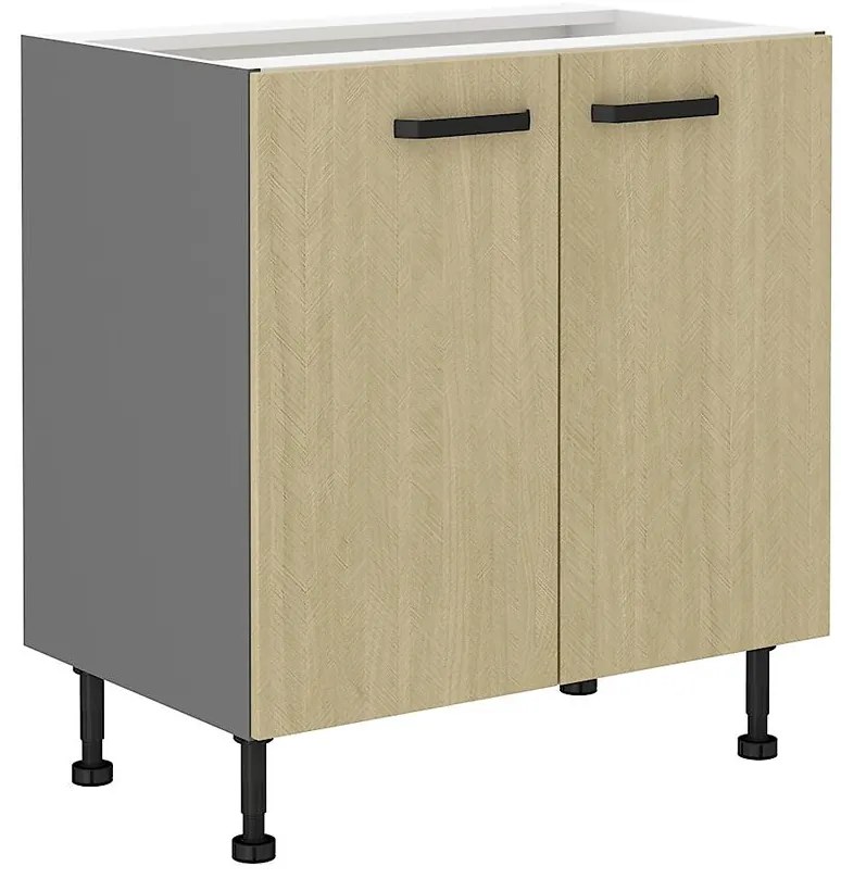 Kuchynská skrinka SCANDI jedľa/antracitová 80d 2f bb