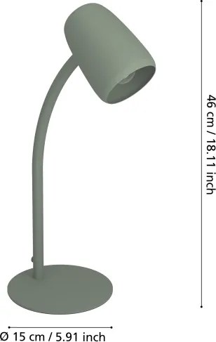 Eglo 901831 - Stolná lampa CARLO 1xE14/18W/230V zelená