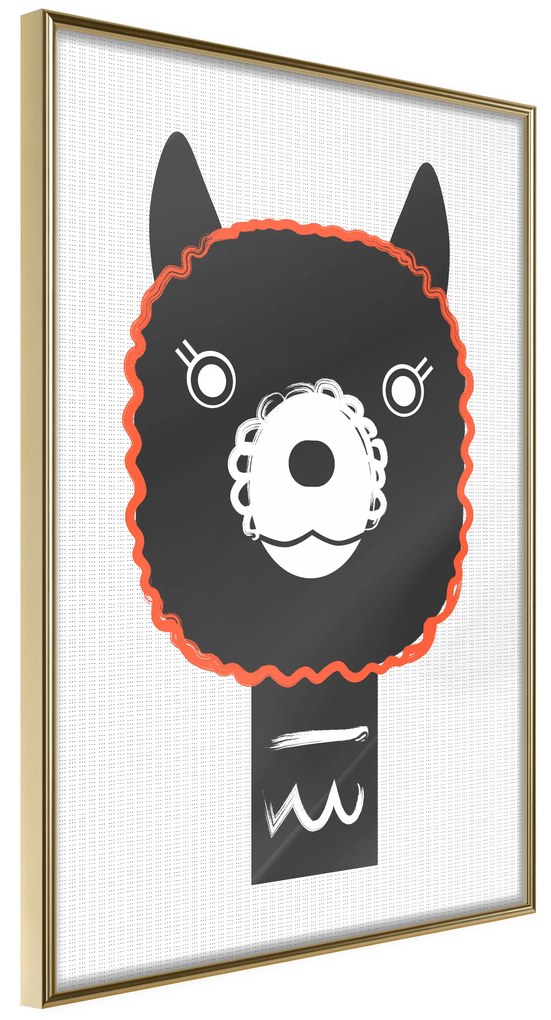 Artgeist Plagát - Decorative Alpaca [Poster] Veľkosť: 20x30, Verzia: Čierny rám