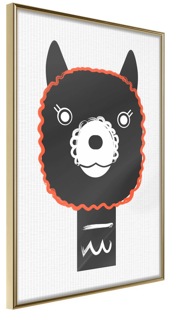 Artgeist Plagát - Decorative Alpaca [Poster] Veľkosť: 20x30, Verzia: Zlatý rám
