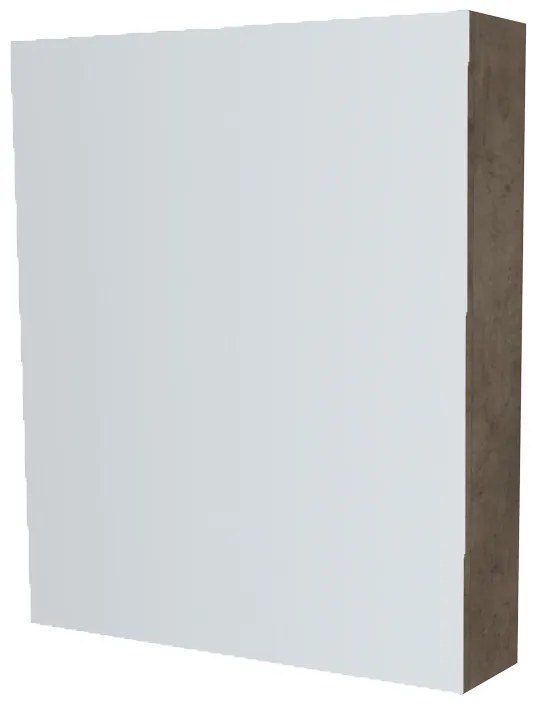 Mereo, Mereo Kúpeľňová zrkadlová skrinka 60 cm, galerka, 1x dvierka ľavá, Multidecor, Betón Chicago tmavosivý, MER-CN798G61BCS2