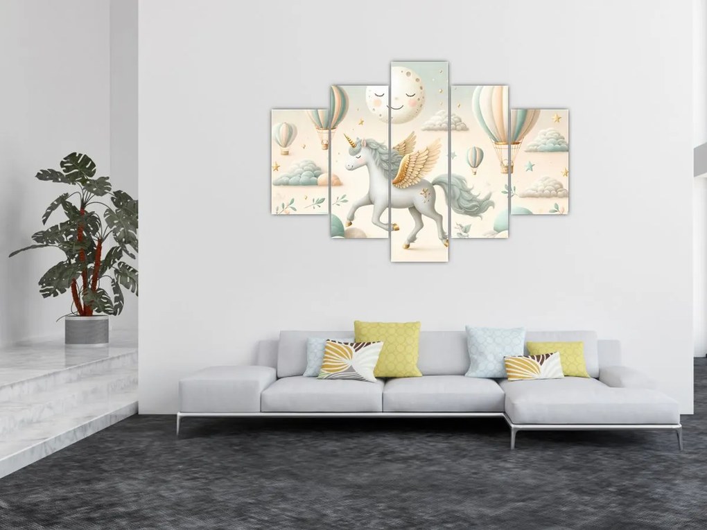 Obraz - Šťastný jednorožec (150x105 cm)