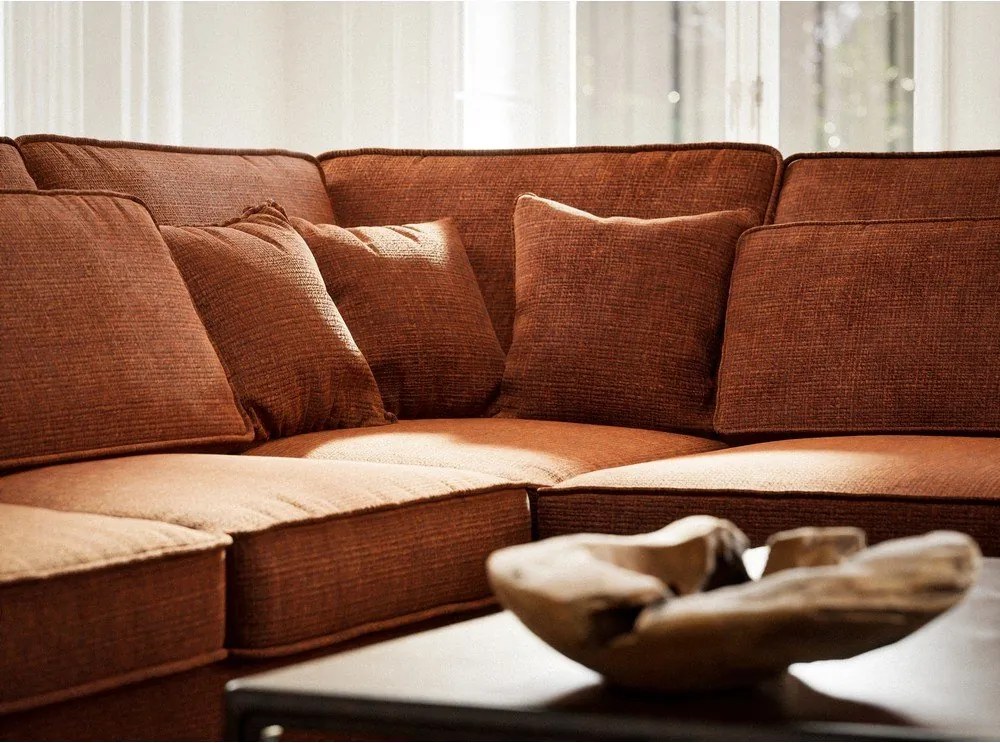 Ženilková rohová pohovka v medenej farbe (pravý roh/do L) Kirou – Maison de Rêve