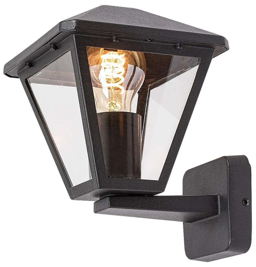 RABALUX Vonkajšia nástenná hliníková lampa PARAVENTO, 1xE27, 40W, čierna