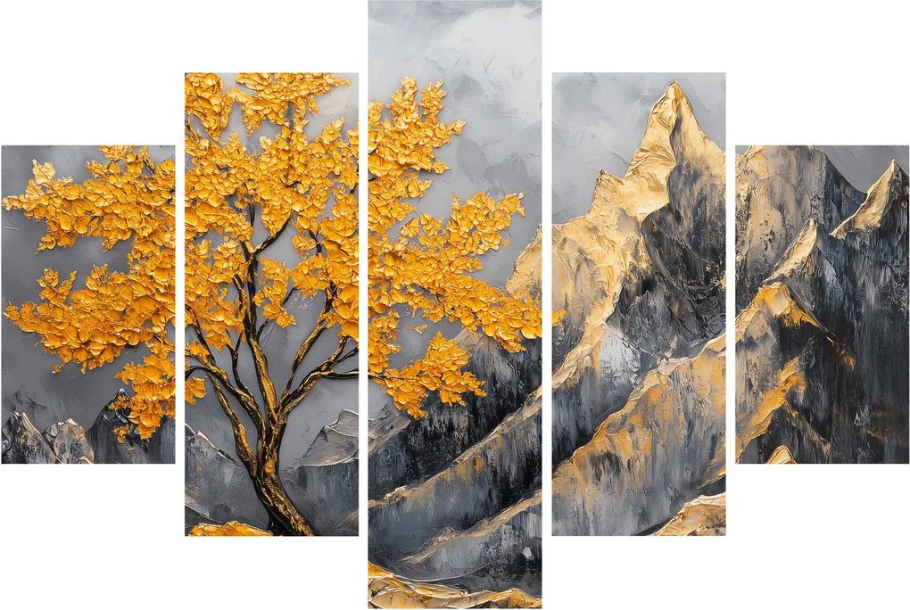 Obraz – Zlatý strom v horách (150x105 cm)