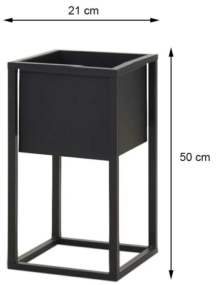 DekorStyle Kvetinový stojan TORCH 50 cm čierny