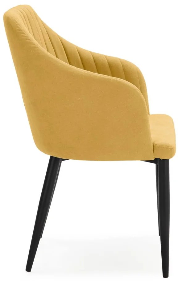 Žlté čalúnené jedálenské kreslá v súprave 2 ks Nadi – Marckeric