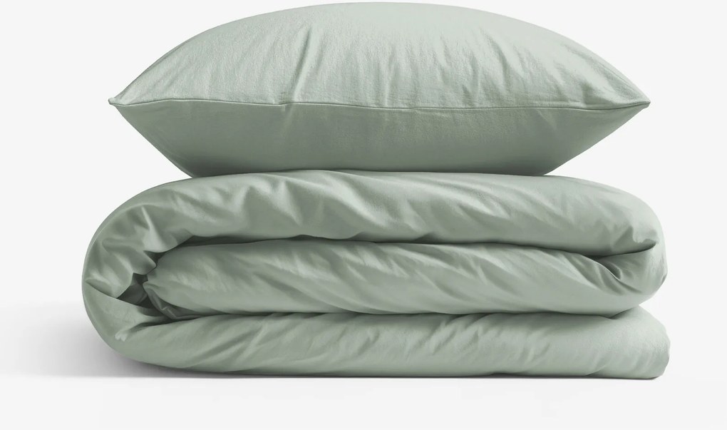 Goldea bavlnené posteľné obliečky - šalviovo zelené 140 x 200 a 70 x 90 cm