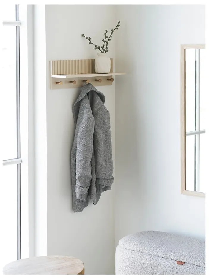 Béžový nástenný vešiak s poličkou 50 cm Rocca – House Nordic