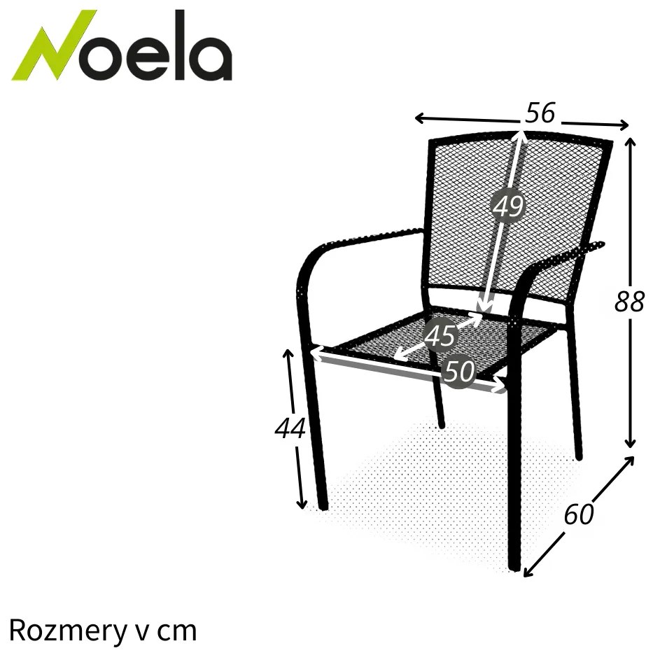 Noela Záhradná kovová stolička Lana steel ZWMC-19