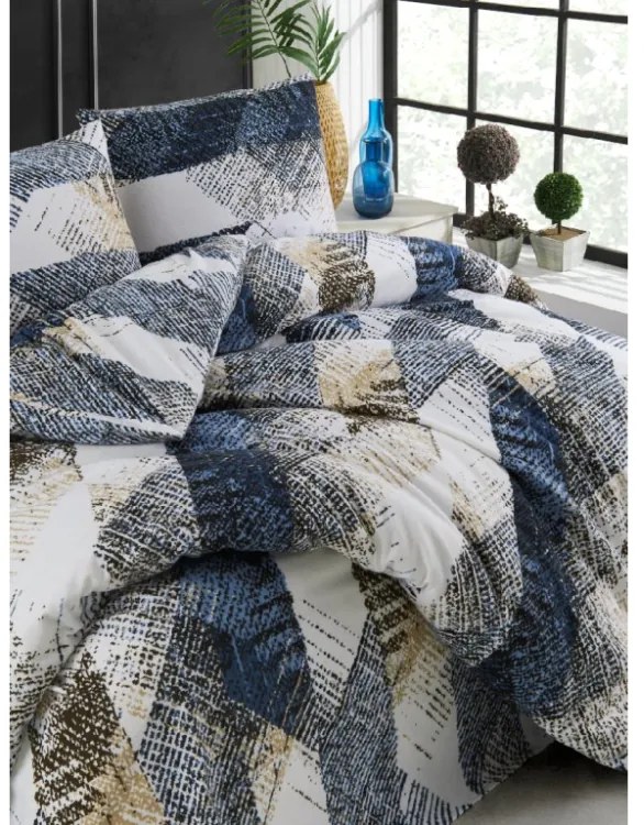 Flanelové obliečky  Laris Blue 200x200/2x70x90 cm