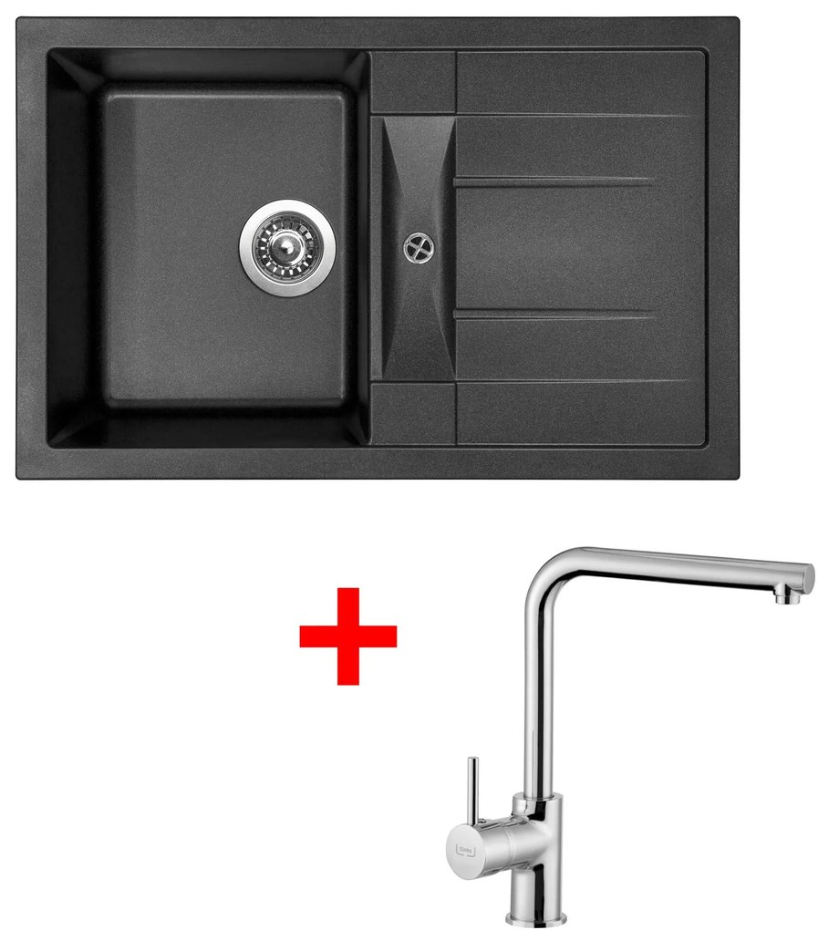 Set Sinks CRYSTAL 780 Metalblack + ELKA Chróm