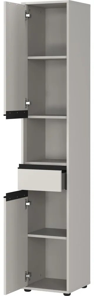 Sivá vysoká úzka kúpeľňová skrinka 33x181 cm Lemont – Germania