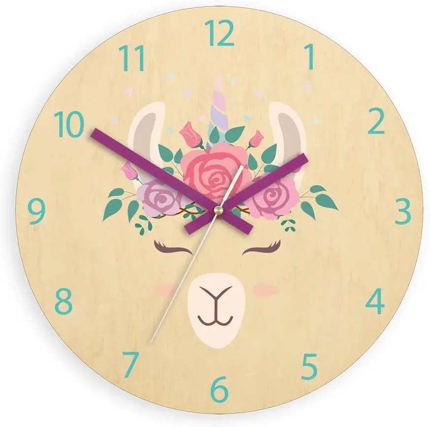 Dětské nástěnné hodiny Ami Lama 30 cm vícebarevné