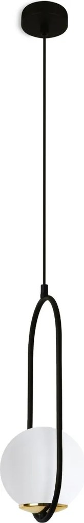 Závesné svietidlo Florence, 1x biele sklenené tienidlo, b/g, U