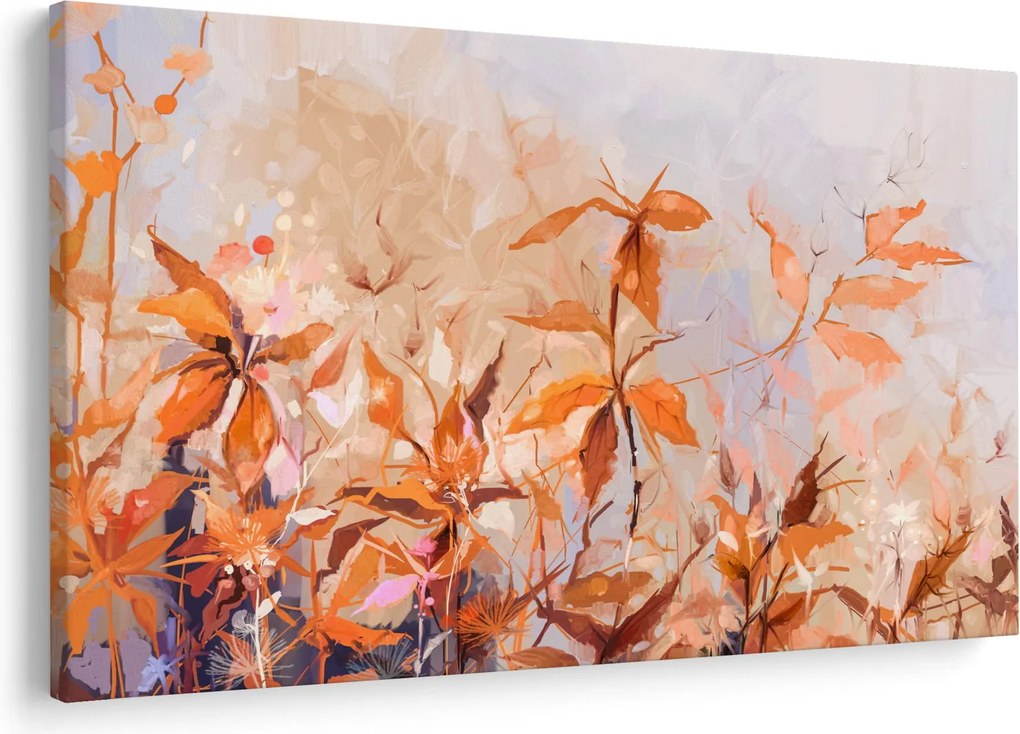 Obraz - Maľované kvety (90x60 cm)