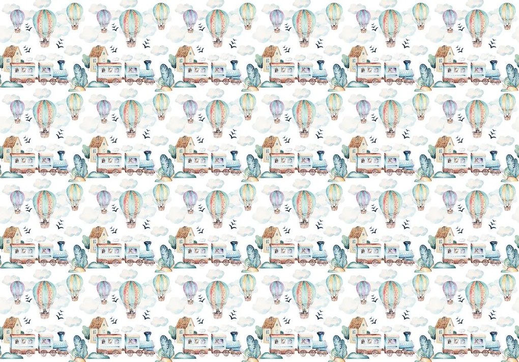 Fototapeta - Choo-choo a balóny (152,5x104 cm)