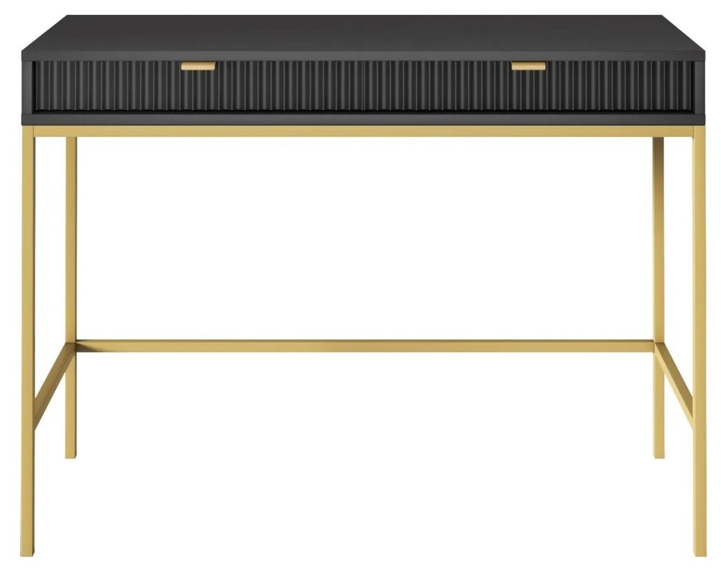 Toaletný stolík Nova 104 cm čierny/zlatý