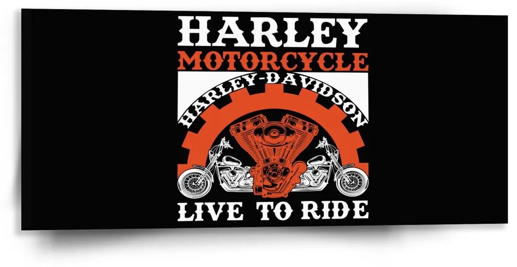 Sablio Obraz Harley-Davidson Live to ride - 110x50 cm