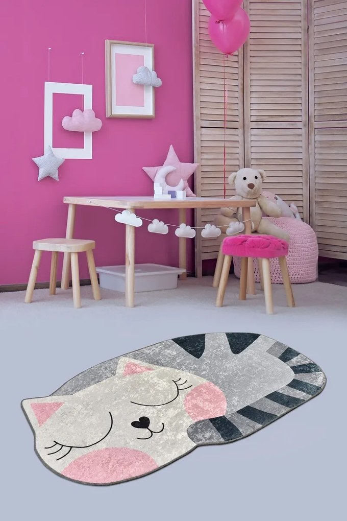 Detský koberec Big Cat 100x160 cm sivý