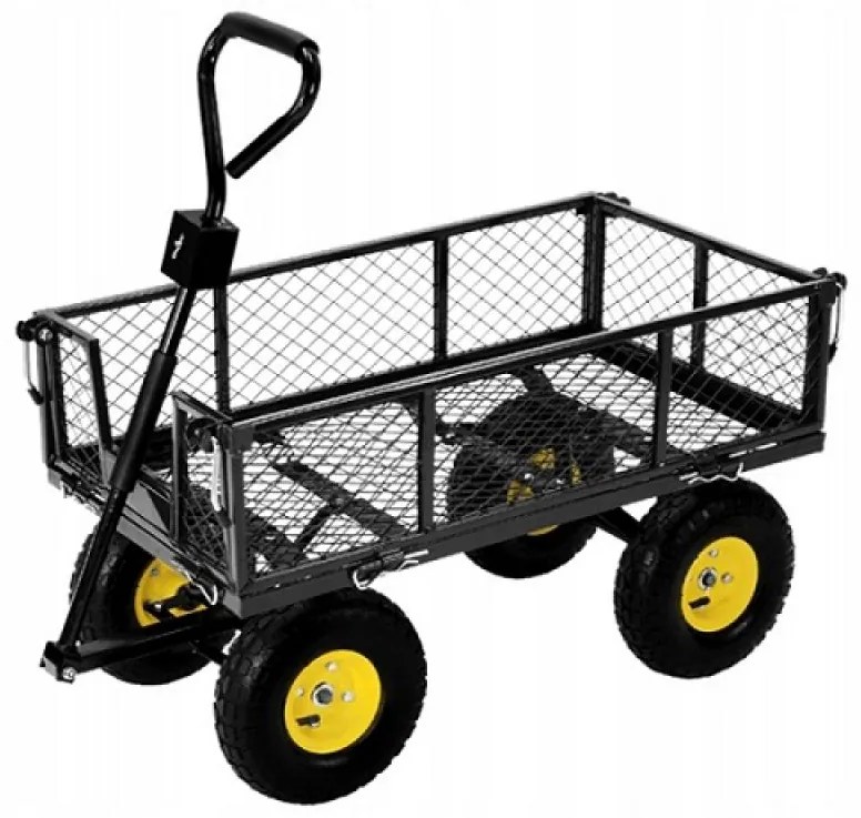 Praktický záhradný vozík 2v1 v čiernej farbe