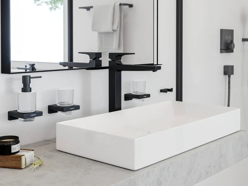 Hansgrohe AddStoris, dvojitý háčik, matná čierna, HAN-41755670