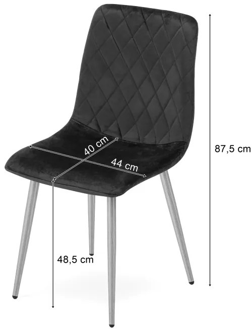 Set troch jedálenských stoličiek TURIN zamatové, svetlobéžové / hnedé nohy (3 ks)