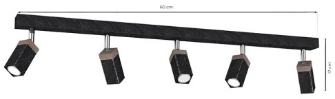 Bodové svietidlo SOLO 5xGU10/MR11/40W/230V čierna