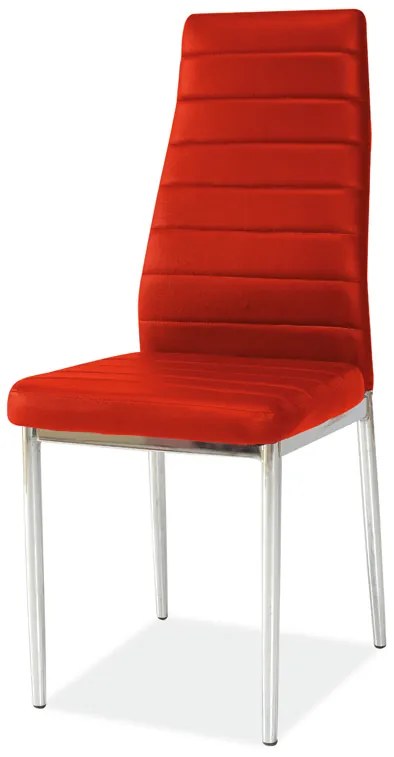 Jedálenský set GD-082 1+4 - chróm / tvrdené sklo / červená