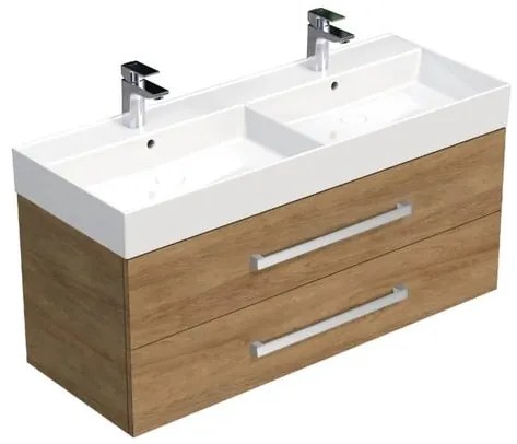 Kúpeľňová skrinka s umývadlom SAT Cube Way 120x53x46 cm Hickory dub CUBE461202DHSAT