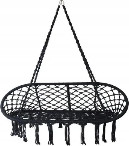 Závesné hojdacie kreslo pre dvoch LUNA - čierne