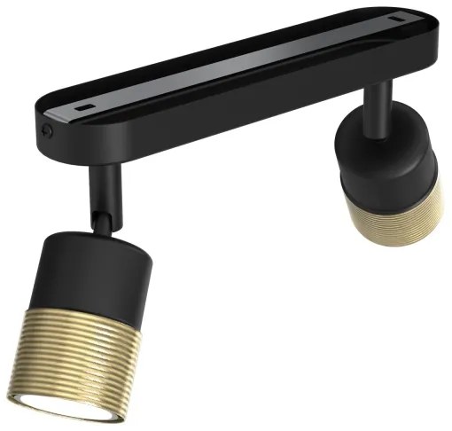 Bodové svietidlo MIZU 2xGU10/8W/230V čierna/mosadz