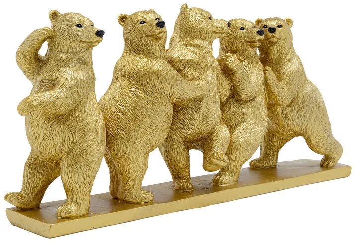 Dancing Bears dekorácia zlatá 14 cm