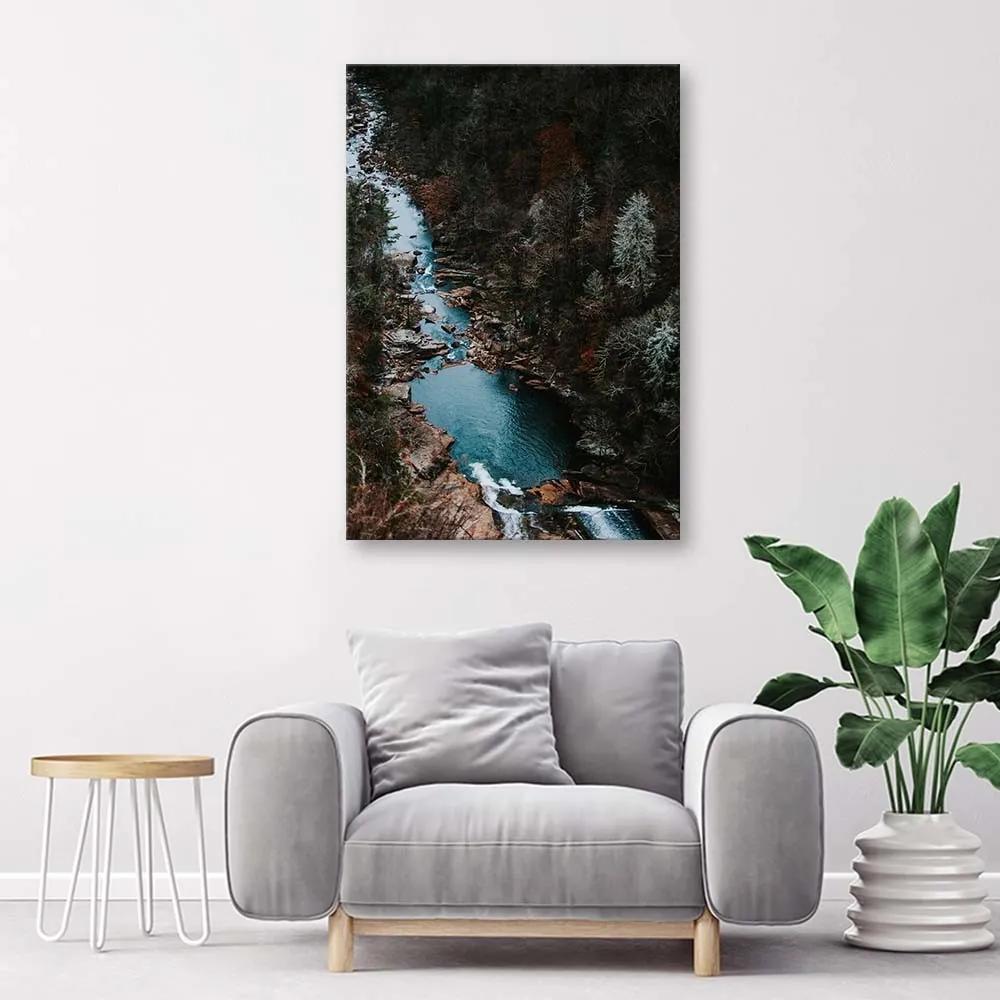Obraz na plátně Lesní potok Hory Příroda - 60x90 cm