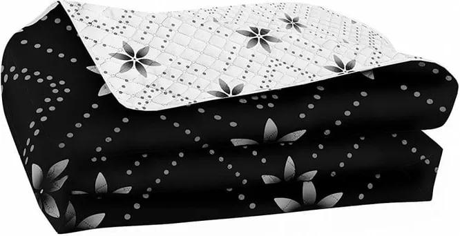 Sivo-čierna obojstranná prikrývka z mikrovlákna DecoKing Hypnosis Snowynight, 240 × 260 cm