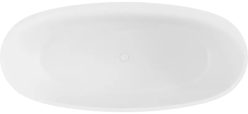 Mexen Torino, voľne stojaca vaňa z konglomerátu 155x78 cm, biela matná, 57271557800