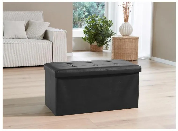 Livarno home Lavica s úložným priestorom, 82 x 40 x 40 cm (čierna) (100384099)