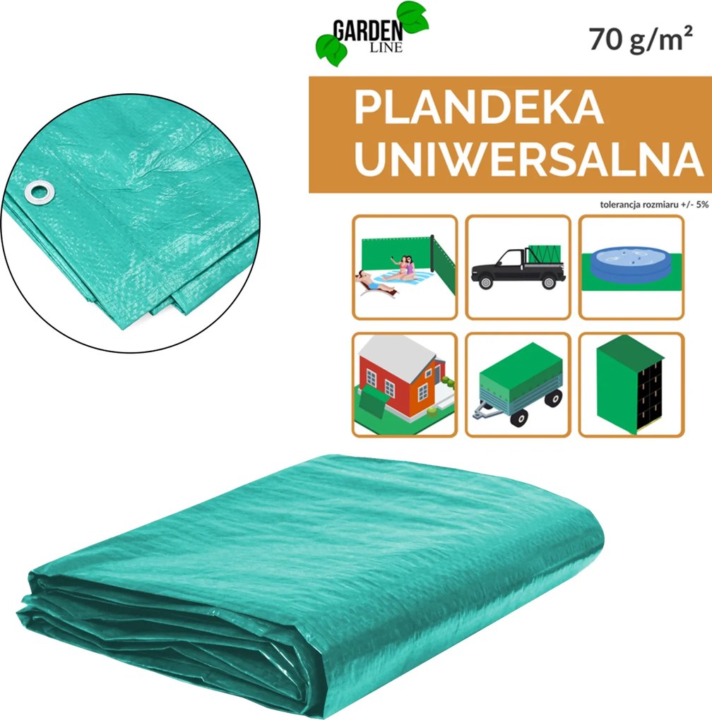 PLACHTA 16 X 12 M (+/- 5 %) 70 G/M² 3 % UV ZELENÁ *7026