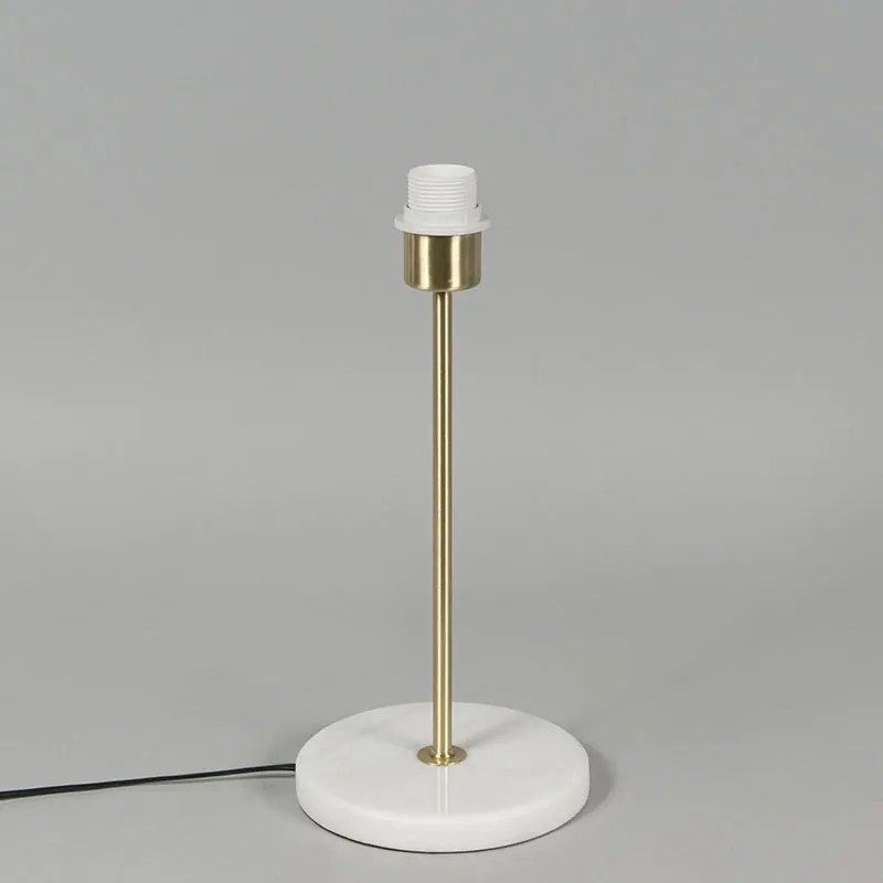 Retro stolná lampa mosadz s plisovaným tienidlom krémová 35 cm - Kaso