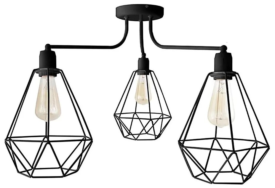 Luster KARO 3xE27/15W/230V čierna