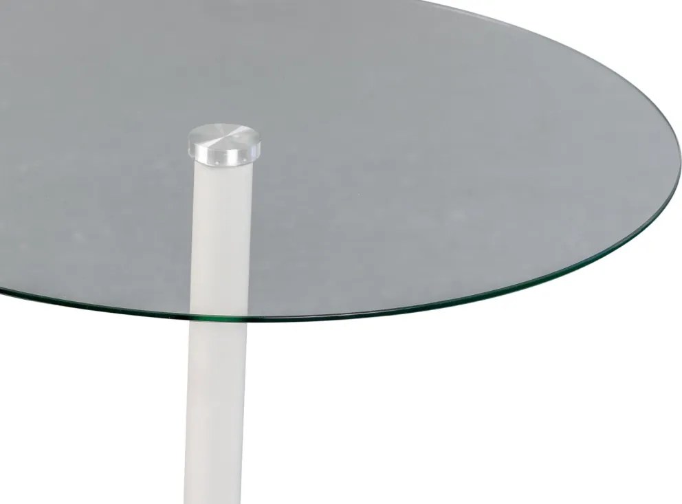 Sada 2 stolíkov Lia, biela/sklo