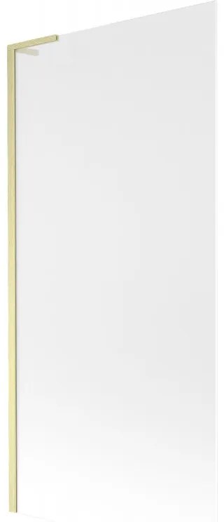 Mexen Next L, 1-krídlová vaňová zástena 90 x 150 cm, 6mm sklo námraza, zlatý matný profil, 895-090-000-03-30-55
