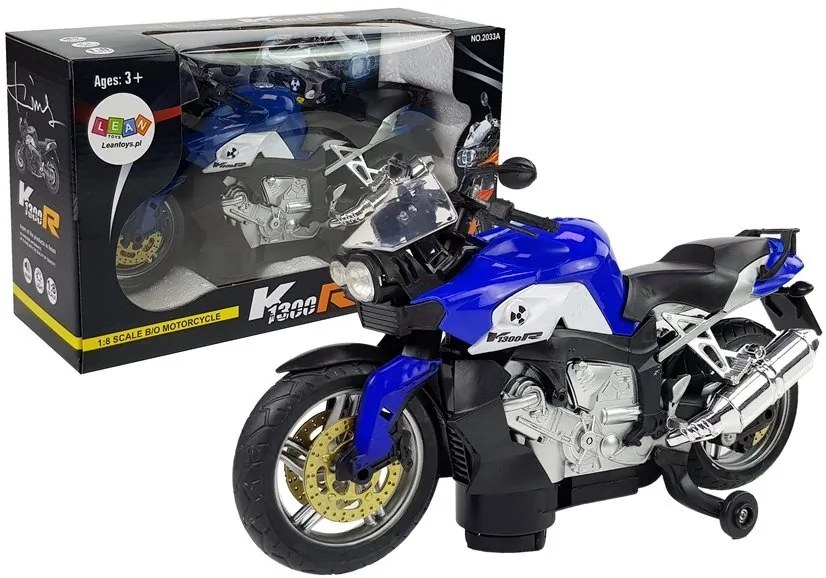 LEAN TOYS Motocykel na batérie - modrý