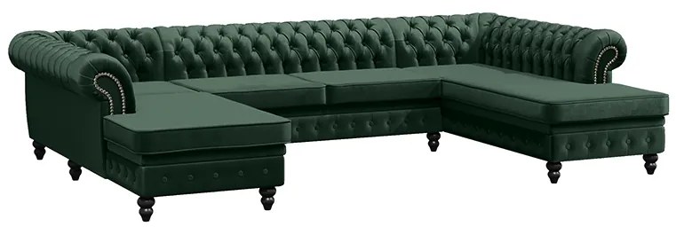 PROXIMA.store - Luxusná sedačka CHESTERFIELD LONG U FARBA NÔH: orech, DRUH LÁTKY: TORRE - 4, FARBA OZDOBNÝCH ŠPENDLÍKOV: chróm